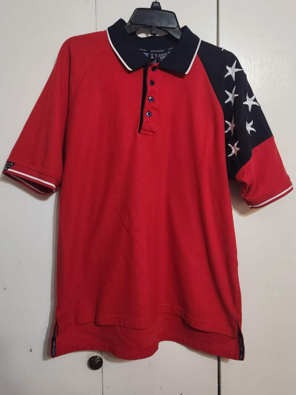 Rock Point Freedom Polo Shirt Men XL Red Blue White Stars Patriotic USA Flag